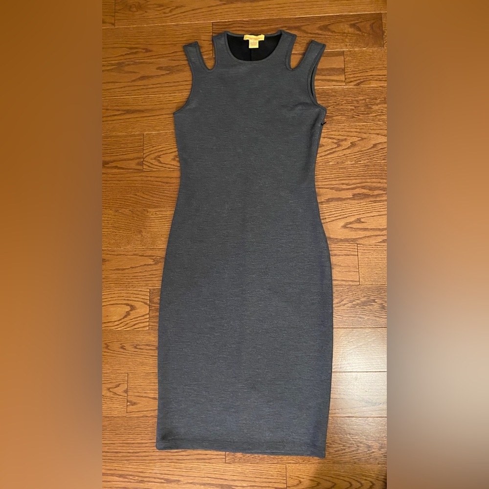 Catherine Malandrino Grey Sleeveless Midi Sheath Dress